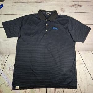 Peter Millar Mens 2XL Polo Shirt Dark Blue w Stripes "Rosen Centre"